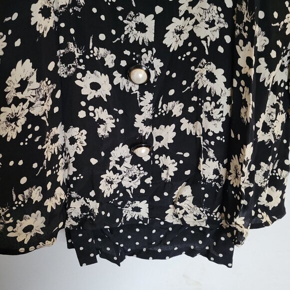 JM by Shelli Segal Vintage Maternity Floral Print Jewel Button Long Sleeve Dress - Picture 5 of 15